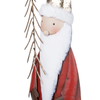 Statuetta babbo natale con albero in resina per decorazioni natalizie