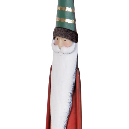 Statuetta babbo natale con led in metallo per decorazioni natalizie