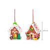 Pendaglio a forma di casetta con led per albero decorazione natalizia, Set.2