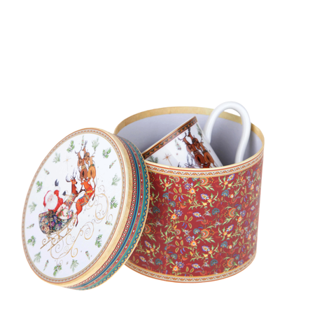 Box con tazza in ceramica per decorazioni natalizie interne