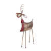 Statuetta renna con sciarpa in metallo H54 cm per decorazioni