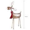 Statuetta renna con sciarpa in metallo H54 cm per decorazioni