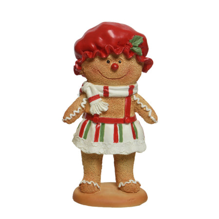 Statuetta decorativa omino di pan di zenzero decorazione natalizia in resina da 16 cm