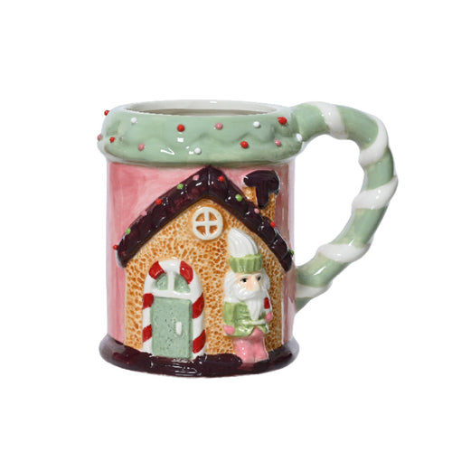 Tazza con schiaccianoci in ceramica con manico decorazione natalizia, 11 cm