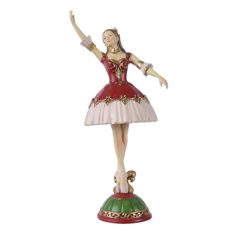 Statuetta decorativa ballerini decorazione natalizia in resina da 20.7 cm