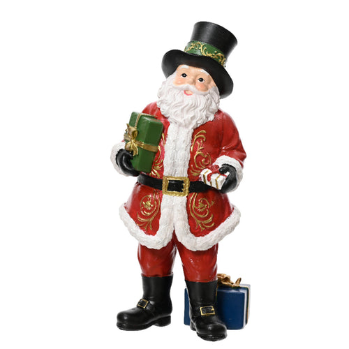 Statuetta decorativa Babbo Natale decorazione natalizia in resina da 18 cm