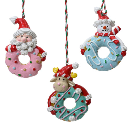 Pendaglio a forma di ciambelle per albero decorazione natalizia da 9.6 cm