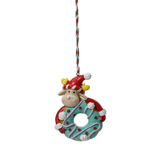 Pendaglio a forma di ciambelle per albero decorazione natalizia da 9.6 cm