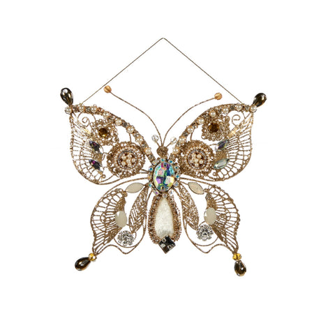 Pendaglio a forma di  farfalla con diamante per albero decorazione natalizia da 18 cm