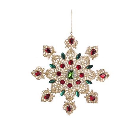 Pendaglio a forma di fiocco di neve e diamanti per albero decorazione natalizia da 17 cm