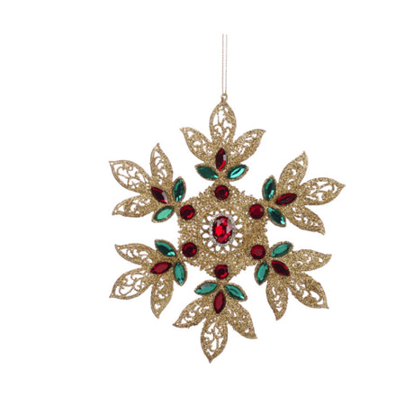 Pendaglio a forma di fiocco di neve e diamanti per albero decorazione natalizia da 17 cm