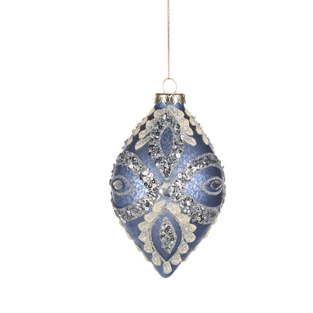 Pallina in vetro colore blu decorazioni per albero di Natale da Ø 13.5 cm