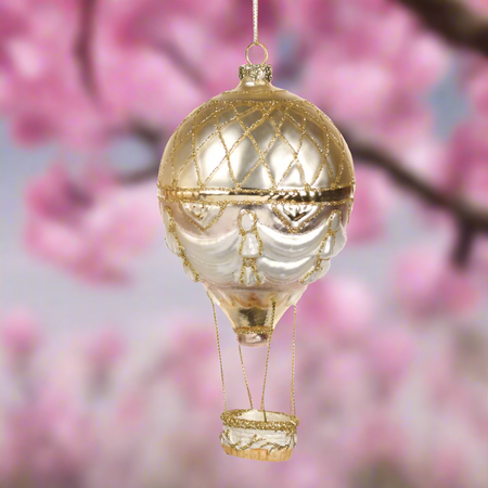 Pendente mongolfiera in vetro per albero di Natale decorazione natalizia