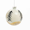 Pallina Tropical in vetro colore bianco con foglie per albero di Natale
