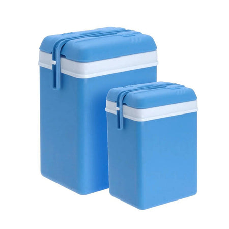 Set 2 Frigo bar termici da mare e campeggio con maniglia a serratura 15/35 lt