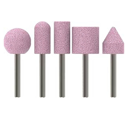Mole abrasive al corindone rosa 399 in set assortito, con gambo 6 mm