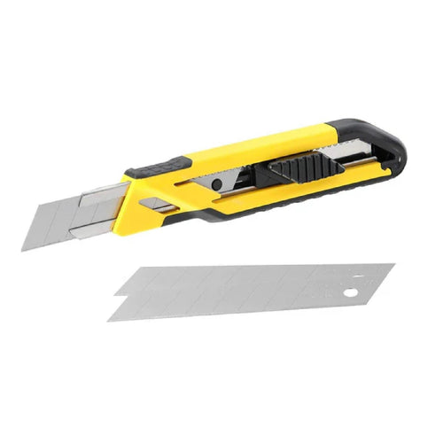Cutter STHT10266-1 autobloccante con 1 lama a spezzare da 18 mm montata e 2 lame nel serbatoio