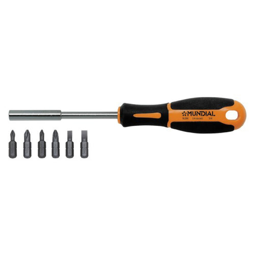 Cacciavite portainserti con 6 inserti magnetici con manico antiscivolo