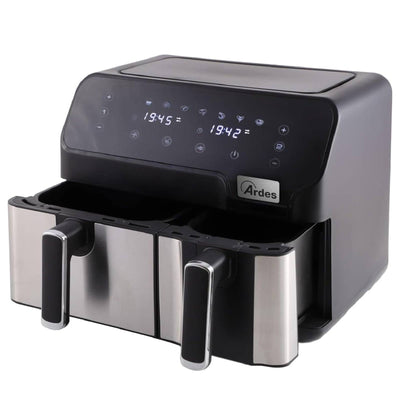 Friggitrice ad aria elettrica Eldorada dual ideale per tutti i tipi di frittura, capacità 5,5 + 3,5 litri