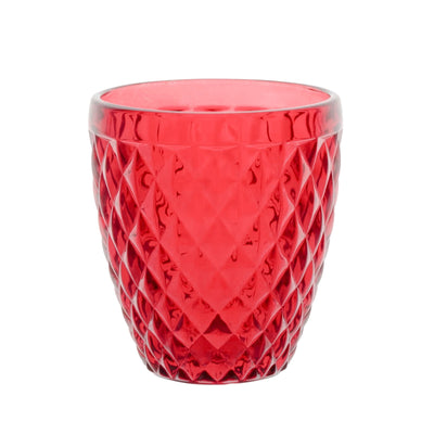 Bicchiere in vetro rosso per decorazioni natalizie 210 ml set da 6