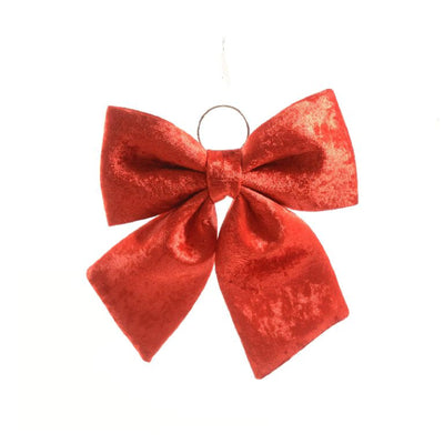 Fiocco da appendere imbottito rosso per decorazioni natalizie