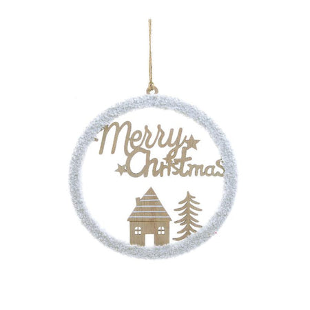 Pendente natalizio per Albero di Natale in legno con design casa