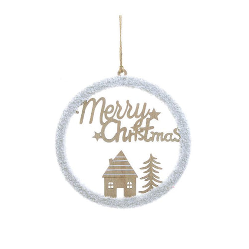 Pendente natalizio per Albero di Natale in legno con design casa