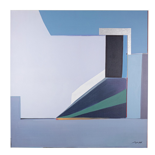 Quadro Naska Stampa su tela con dettagli dipinti a mano 140 x 140 cm