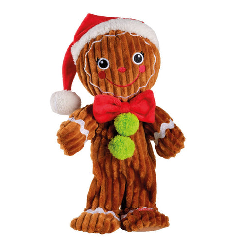 Peluche natalizio omino di pan di zenzero con animazioni e suoni, per interno da 34 cm