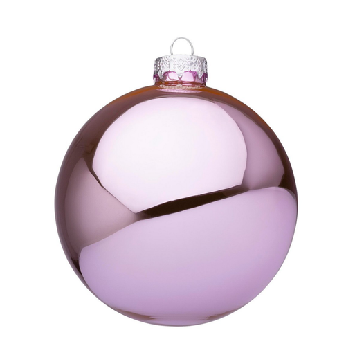 Palline per albero di Natale, sfera vetro rosa caldo lucido