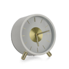 Orologio da tavolo Jordy bianco in alluminio, h 12 cm, a batteria