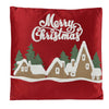 Cuscino natalizio con scritta Merry Christmas e paesaggio per decorazioni 45 x 45 cm