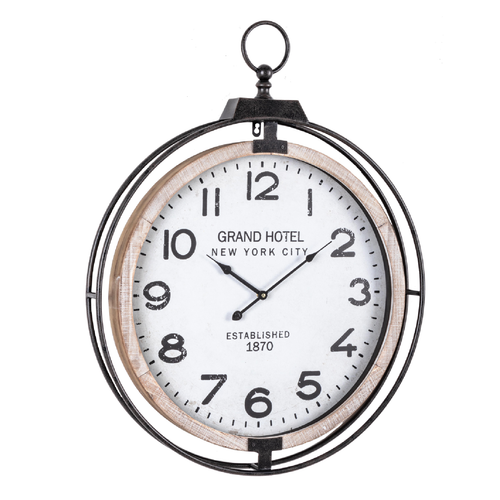Orologio da parete Ticking in acciaio a batteria h 62x7x79 cm