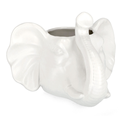 Vaso jaiden elefante bianco, dolomite per uso interno ed esterno 26 x 28 x h 19,5cm
