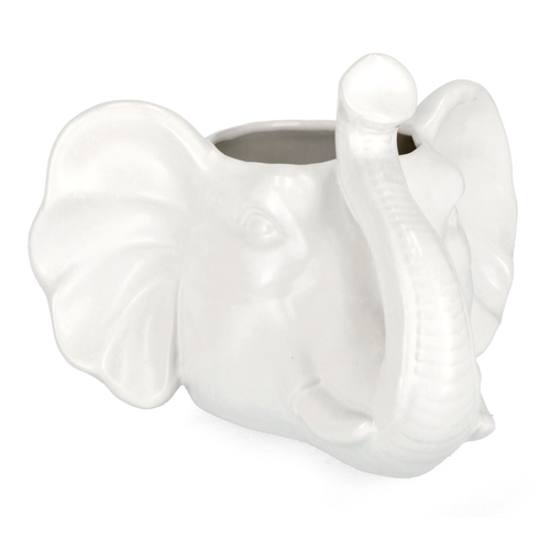 Vaso jaiden elefante bianco, dolomite per uso interno ed esterno 26 x 28 x h 19,5cm