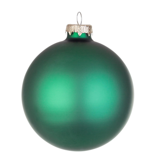 Palline per albero di Natale, sfera vetro verde smeraldo opaco
