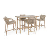 Set salotto Kalimera tavolo da bar + 4 sgabelli, per arredo giardino