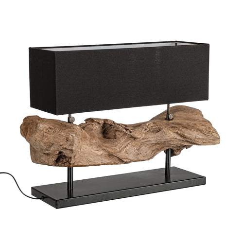 Lampada da Tavolo Kleta in legno di teak riciclato 75x25x55h