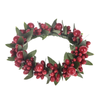 Ghirlanda candela con bacche H10 cm per decorazioni natalizie