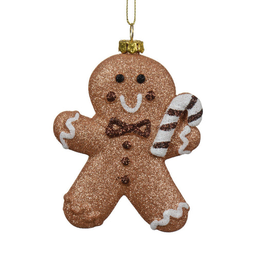 Pendaglio a forma di omino di Pan di zenzero per albero decorazione natalizia da 10 cm