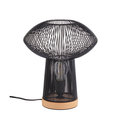 Lampada da tavolo Ciad in metallo e legno di faggio h 31,5 cm