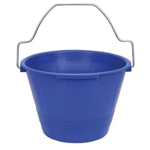 Secchio antinfortunistico con manico sagomato, in plastica blu per muratori