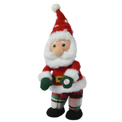 Peluche natalizio Babbo natale con animazioni e suoni, per interno da 40 cm