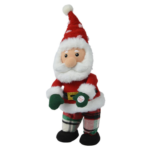 Peluche natalizio Babbo natale con animazioni e suoni, per interno da 40 cm