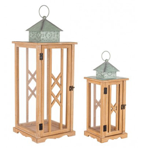 Set 2 Lanterna sybil rettangolari da esterno