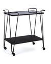 Carrello Zaira in acciaio piano in vetro temperato h 68 cm