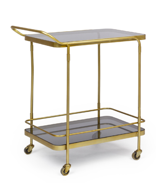 Carrello Orabel in acciaio piani in vetro temperato h 72 cm