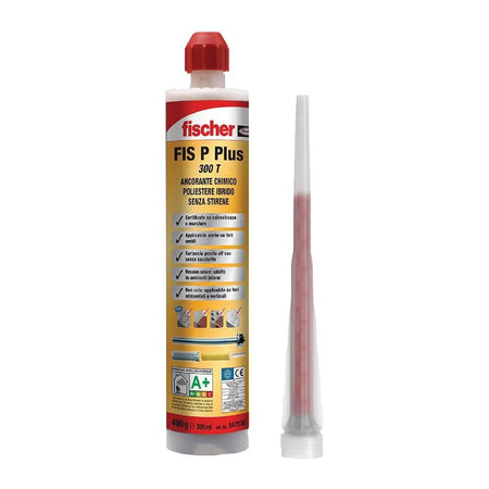 Ancorante chimico bicomponente a base poliestere ibrida senza stirene con miscelatore 300 ml