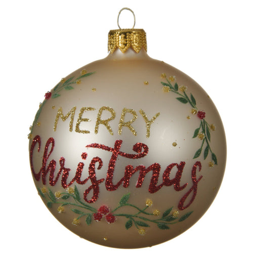 Palline per albero di Natale in vetro decorato colore perla da Ø 8 cm, 6 pezzi