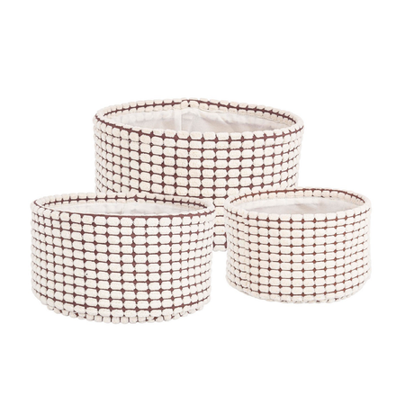 Set 3 porta oggetti "Nicky" in poliestere